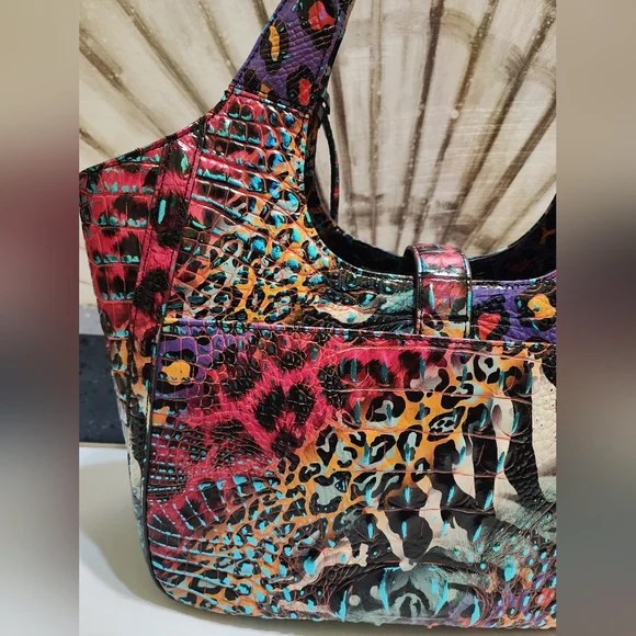 Brahmin Small Carla In Stampede Colorful Melbourne Leather - Picture 5 of 14